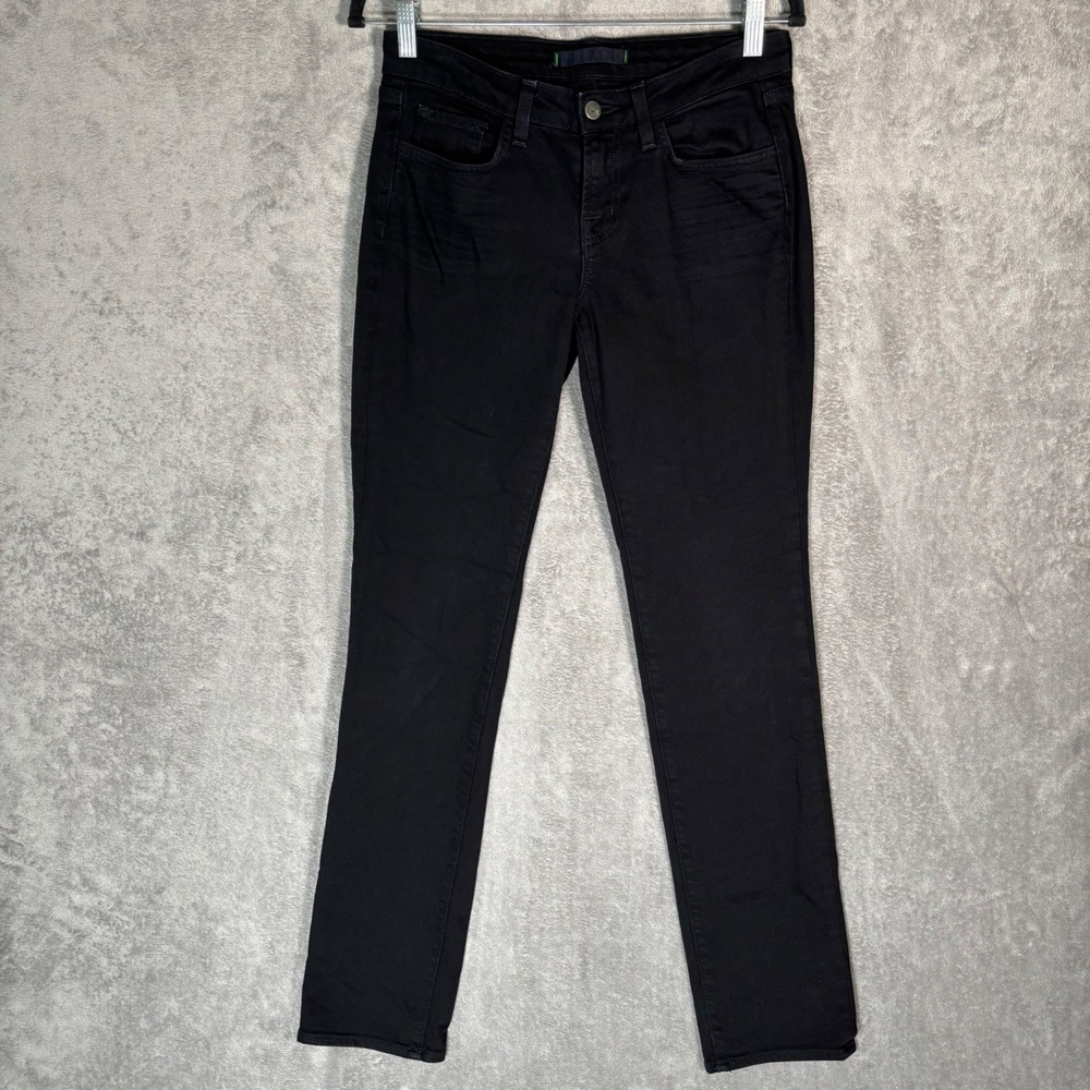 J Brand‎ Curvy Fit Cigarette Leg Jeans Op Jett Black Women's Size 30 USA Made